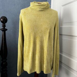 Jones New York Chenille Turtleneck Soft Lime Green Size XL